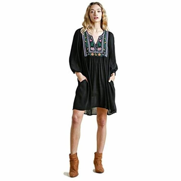 umgee USA Dresses & Skirts - Umgee  Dress Women's Floral Embroidered Babydoll